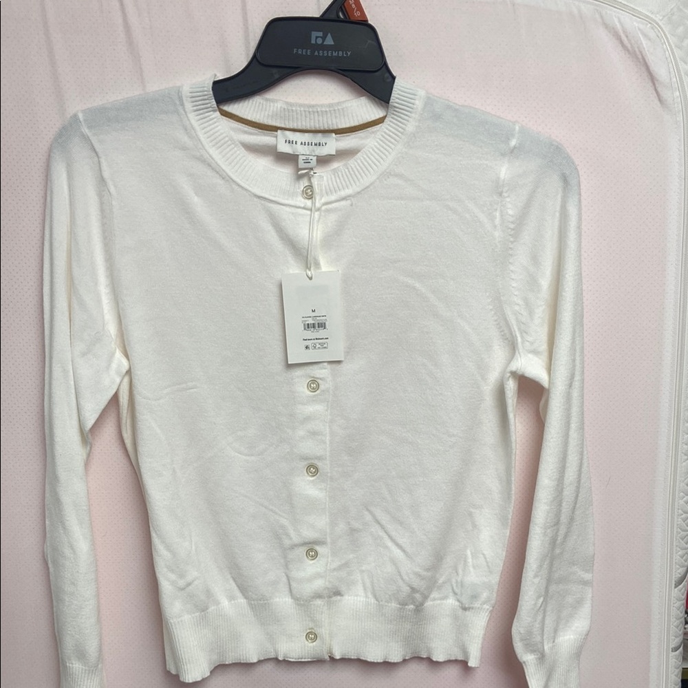 White Button-Up Cardigan